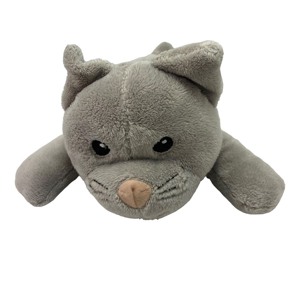 Melissa Doug Kitty Cat Plush Stuffed Animal Toy Sewn in Eyes Gray Black Eyes 8in